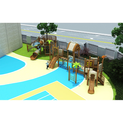 YST-222087 Kids Playground Slides Forest Theme Amusement Roto Moulded