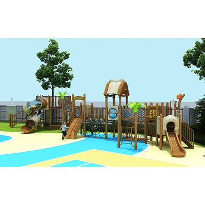 YST-222087 Kids Playground Slides Forest Theme Amusement Roto Moulded