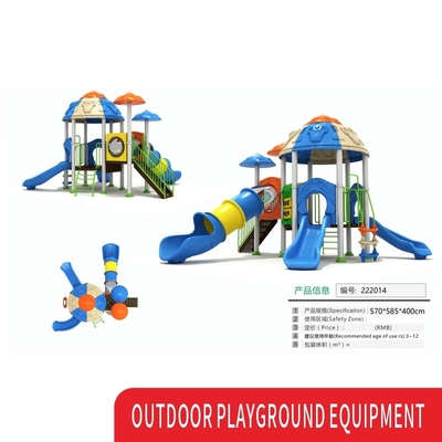 EN71 Kids Outdoor Playground Plastic Slides Galvanized Pipe