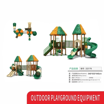 Plastic Amusement Park School Game Playhouses Playsets Children Slide With Swing Set