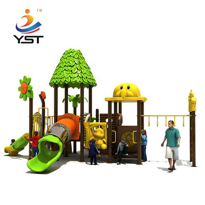 PVC Coated Custom Theme Kids Playground Slide With Baby Swing