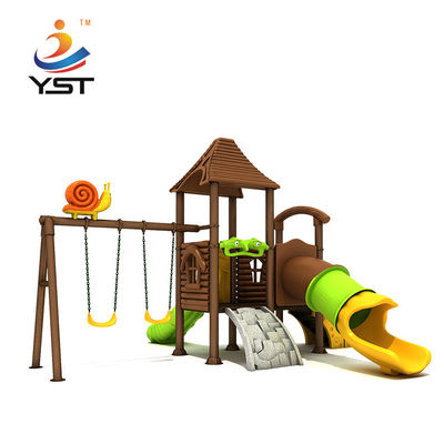Commercial Forest Theme Kids Playground Slide Outdoor Eco friendly