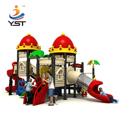 Castle Themed Children Plastic Outdoor Swing Sets For Kindergarten