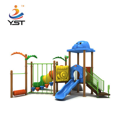 Outdoor Amusement Plastic Slide Playground Gym Equipment For 10 Kids