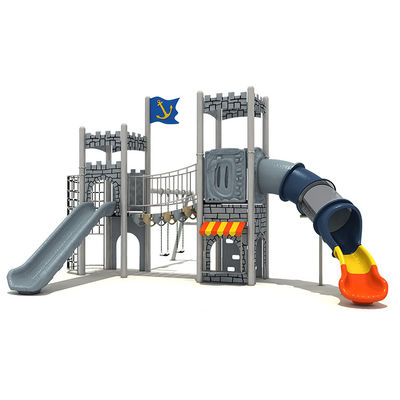 LLDPE Plastic Galvanized Steel Outdoor Playground Slide Anti Crack