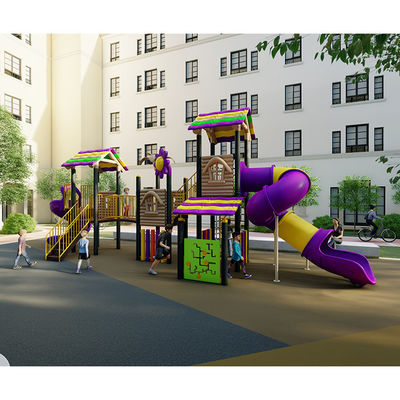 LLDPE Plastic Galvanized steel pipe Kids Playground Slide For Physical Fitness
