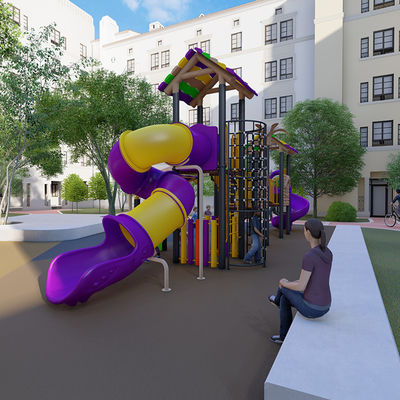 Aluminum Alloy Post Kids Outdoor Play Slide Powder Coated
