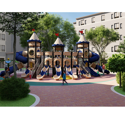 Kindergarten Preschool Castle Theme Children Plastic Slides Playground Park Equipment