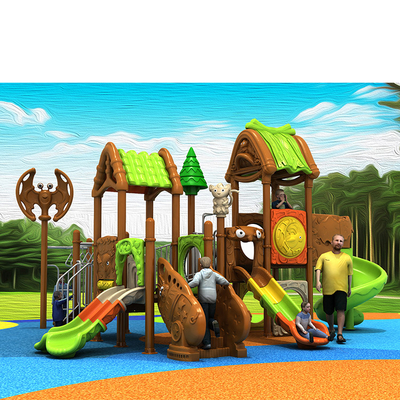 Amusement Park Plastic Kids Playground Slide Toys LLDPE Outdoor With Swing