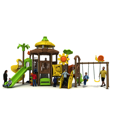 Anti UV Plastic Children Playground Slide 304 Stainless With Swing Set