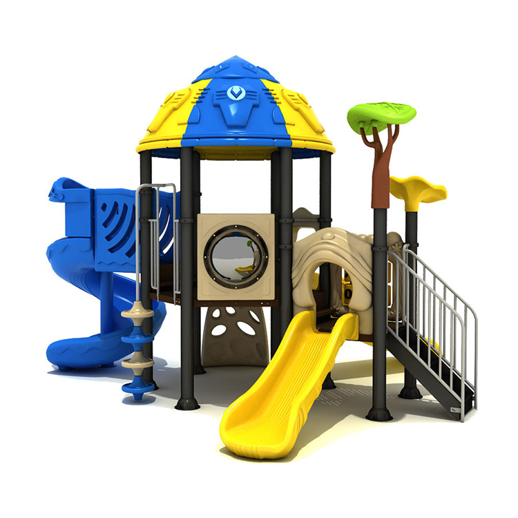 Outdoor Custom Playground Plastic Slide Anti UV Garden Powder Coated For Kids