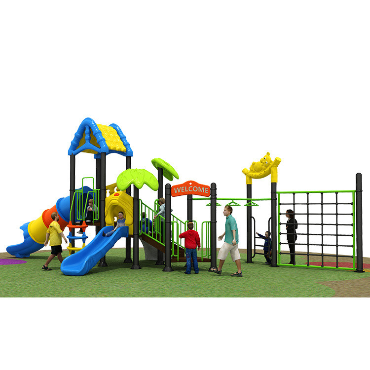 Outdoor Kids Playground Slide Set With Transparent Tube