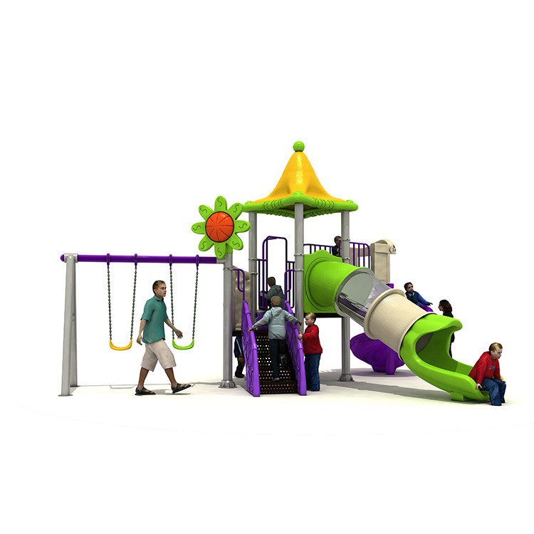 Outdoor Children Playground Equipment Swing Set Plastic Slide Customized