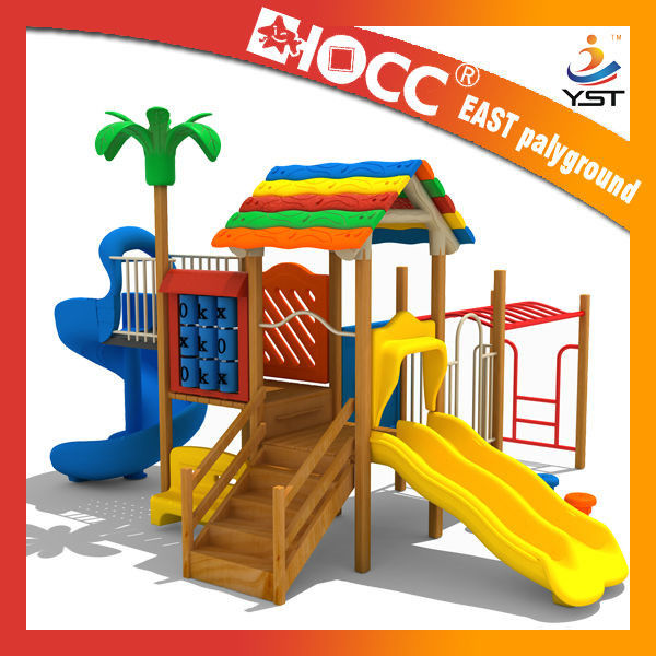 555 KG Commercial Wooden Playground Equipment 610 * 520 * 375 Cm Size