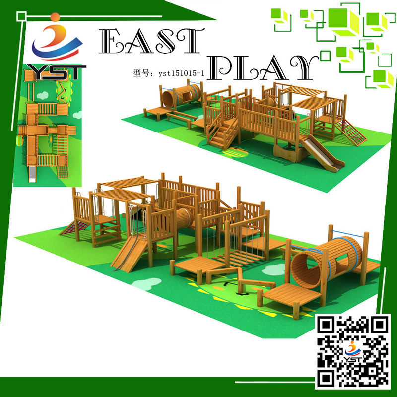 Security Wooden Playground Equipment Yst151015-1 Two Years Warranty