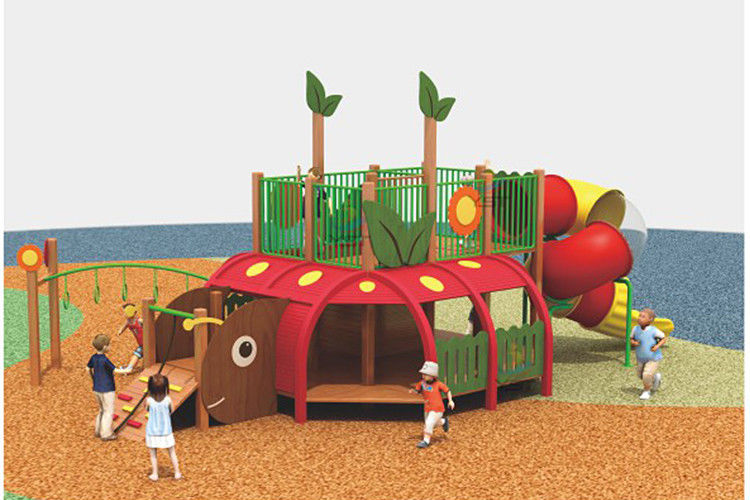 SS304 Fasteners TUV Wooden Playground Equipment Environmental Protection