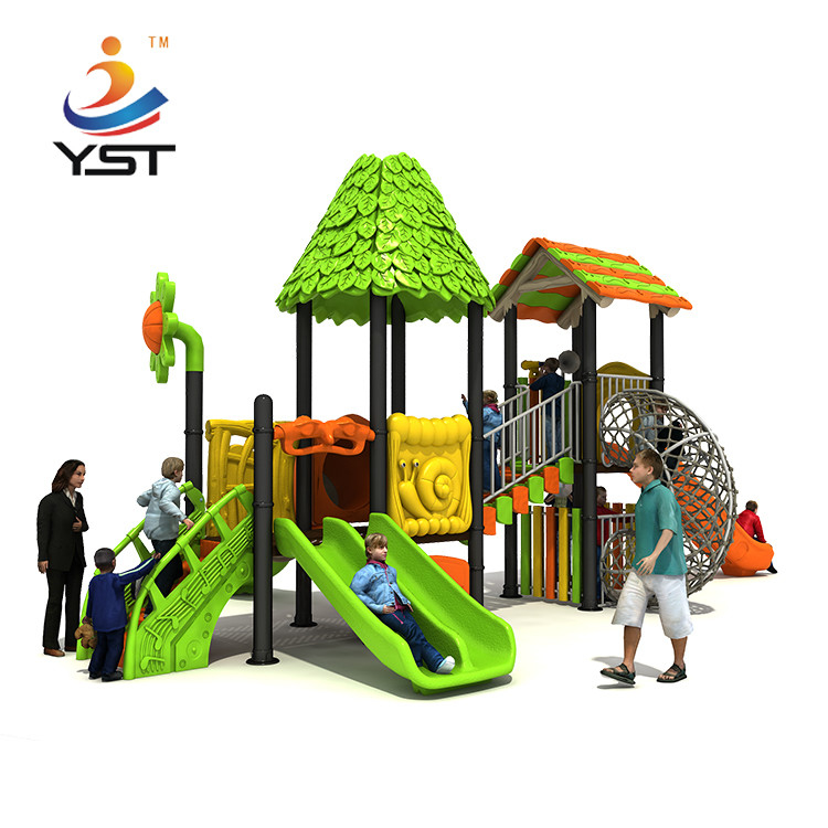 Tree House Amusement Park Plastic Playground Slide With 60mm Pipe