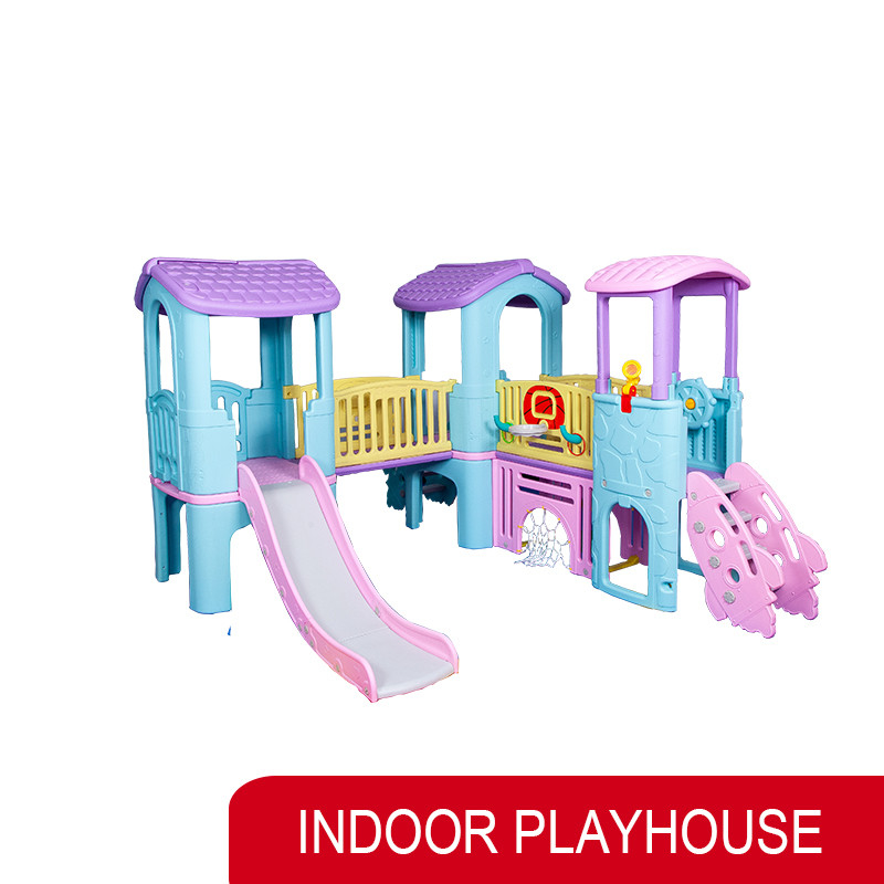 Kindergarten Kids Indoor Plastic Playhouse Playground Equipment With Slide Toy