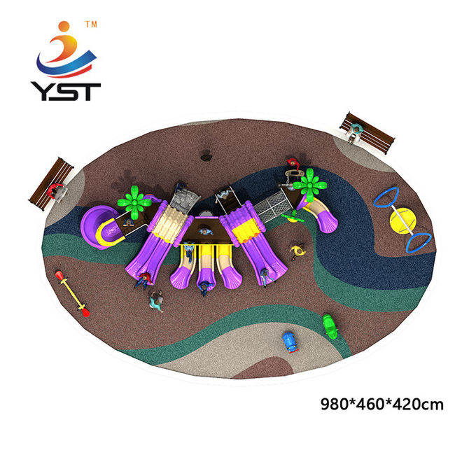 Sandblasting Water Park Playground Equipment Plastic Playground Slide